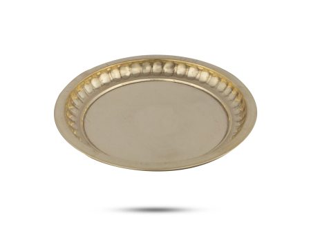 Brass Plate - 6.5 Inches | Sargam Design Plate  Pooja Thali Plate for Home  70 Gms Approx on Sale