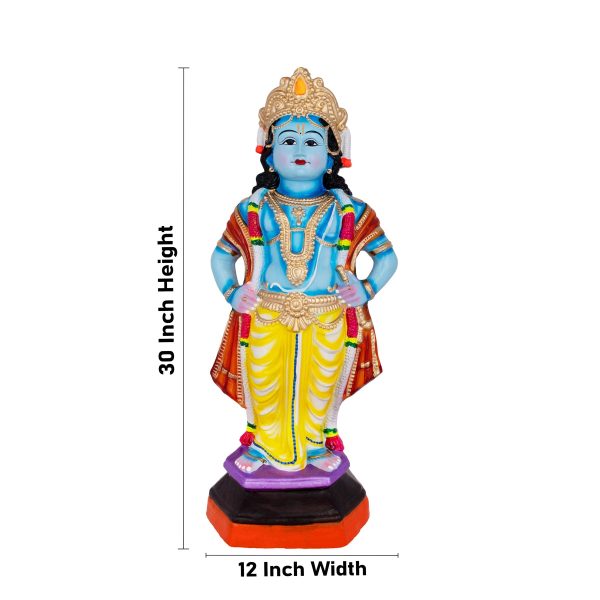 Vithoba Krishna Standing - 30 x 12 Inches | Giri Golu Doll  Clay Doll  Navratri Bommai Supply