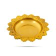 Pooja Tray & Pooja Bowl - 1 x 7 Inches | Gold Polish Plate & Cup  Plastic Bowl & Plate for Home  Assorted Design For Discount