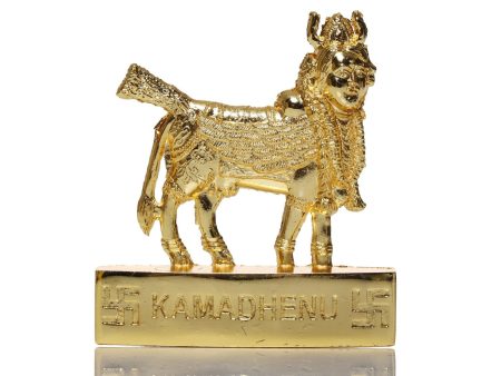 Kamadhenu Statue - 3 Inches | Brass Statue  Cow and Calf Statue for Pooja Sale