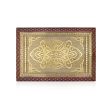 Patla - 8 x 12 Inches | Wooden Manai Palagai  Gold Polish Bajot  Chowki for Pooja  1.985 Kgs Approx Online Sale