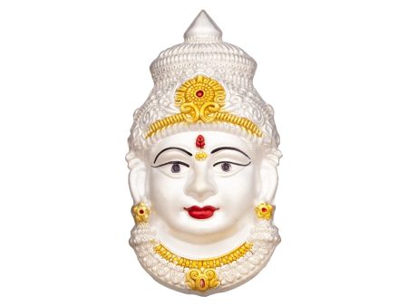 Varalakshmi Face - 6.5 x 3.75 Inches | German Silver Ammavari Face  Devi Face for Deity Decor  95 Gms Approx Sale