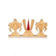 Shankh Chakra Tilak Stand - 2 x 4 Inches | Gold Polish Chakra Tilak Shankh for Pooja  100 Gms Approx Online