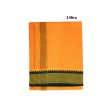 Cotton Veshti - 2 Mtrs | Padayappa Border Dhoti  Orange Colour Vesti for Men Sale