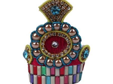 Jari Mukut  - 2.5 x 2 Inches |  Kireedam  Stone Crown  Multicolour Stone Kiritam for Deity on Sale