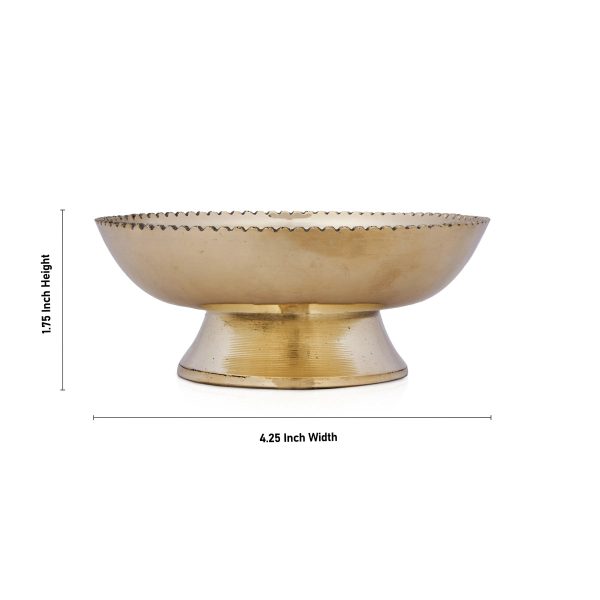 Brass Bowl With Stand - 1.75 x 4.25 Inches | Plain Design Brass Cup  Pooja Cup for Home  160 Gms Approx For Discount