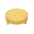 Patla Set - 3 x 3 Inches | 6 Pcs  Wooden Manai Palagai  Gold Polish Bajot  Round Chowki for Pooja  95 Gms For Cheap