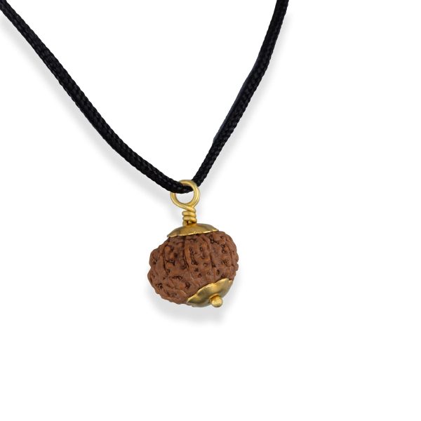 9 Mukhi Rudraksha Bead Pendant | 9 Mugam Bead With Golden Cup  Java 9 Face Rudraksh Bead Locket for Men & Women Discount