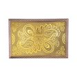 Patla - 10 x 15 Inches | Wooden Manai Palagai  Gold Polish Bajot  Chowki for Pooja  1.400 Kgs Approx Online Hot Sale