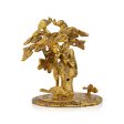 Radha Krishna Murti with Tree - 6.5 x 5.5 Inches | Aluminium Radha Krishna Idol for Pooja For Sale