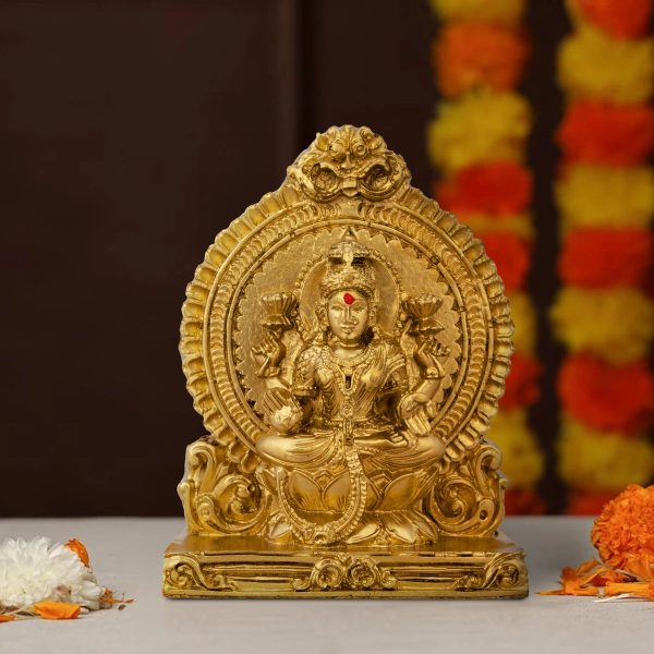 Lakshmi Idol With Arch - 4.5 x 3.25 Inches | Resin Statue  Laxmi Murti  Lakshmi Murti for Pooja  205 Gms Approx For Sale