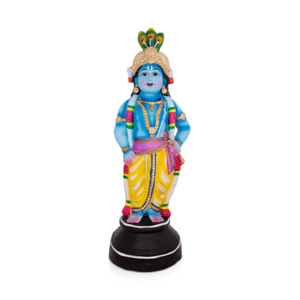 Vithoba Krishna Standing - 15 x 5.5 Inches | Giri Golu Doll  Clay Doll  Vithoba Murti  Navratri Bommai Fashion