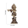 Krishna Murti - 3 x 1.5 Inches | Krishna Statue  Antique Brass Idol  Standing Krishna Idol for Pooja  120 Gms Hot on Sale