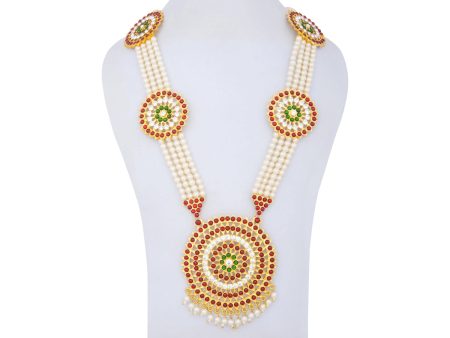 Kemp Moti Haram - 13 Inches | Long 4 Line Moti Necklace  Moti Jewellery for Dance Supply