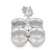 4 Cups Chomukha With Annam Handle - 6 x 5 Inches | German Silver Panchwala  Kumkum Holder for Pooja  375 Gms Cheap