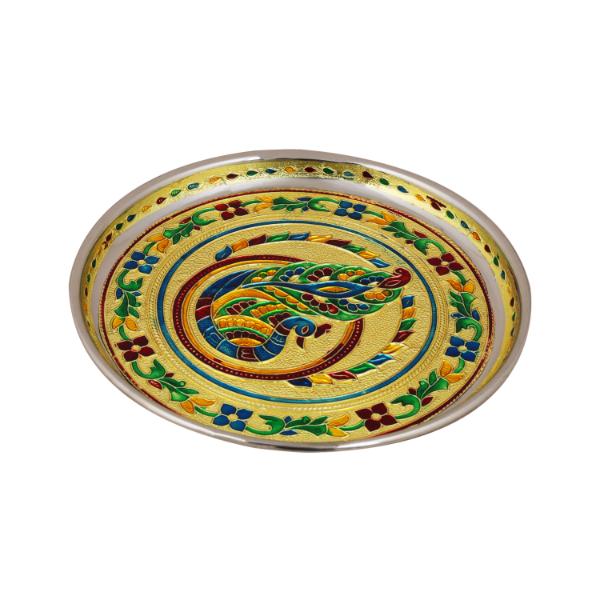 Plate - 0.5 x 9 Inches | Stainless Steel Thali Plate  Pooja Plate for Home Fashion