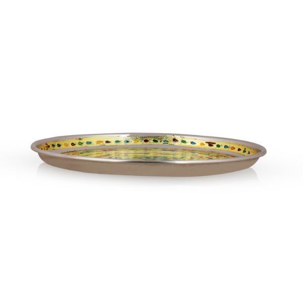 Plate - 0.5 x 9 Inches | Stainless Steel Thali Plate  Pooja Plate for Home Fashion