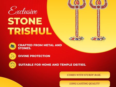 Trishul - 4.25 Inches | Stone Trishul with Stand  Stone Soolam for Deity Online Hot Sale